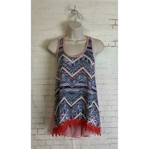 Almost Famous Womens Racerback Aztec Print Sleeveless Top Size S